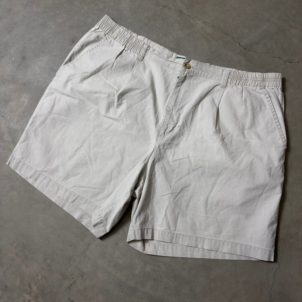 Vintage Big Dogs Pleated Shorts Mens 42 Khaki Baggy Grandpacore Streetwear